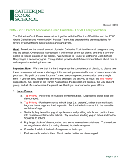 2015 &ndash; 2016 Parent Association Green Guideline