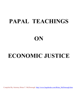 Papal Teachings on Economic Justice
