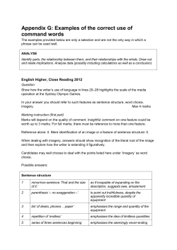 Appendix G: Examples of the correct use of command words
