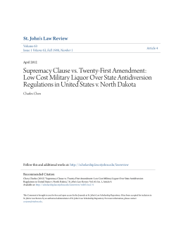 Supremacy Clause vs. Twenty-First Amendment