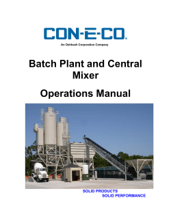 Batch Plant and Central Mixer Operations Manual - CON-E-CO