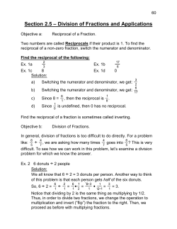 Section 2.5 &ndash; Division of Fractions and Applications &divide; &divide;