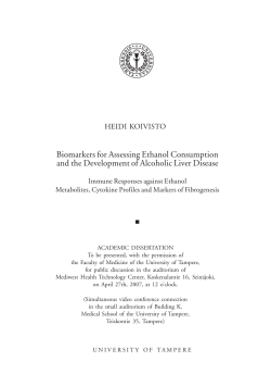 Biomarkers for Assessing Ethanol Consumption and the