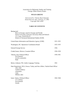 myles greene - Association for Diplomatic Studies and Training
