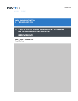 6-7 Status of Storage, Disposal and Transportation Containers for