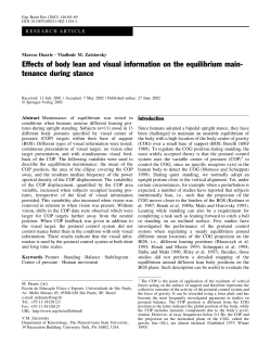 Effects of body lean and visual information on the equilibrium main
