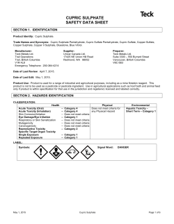 Cupric Sulfate - SDS