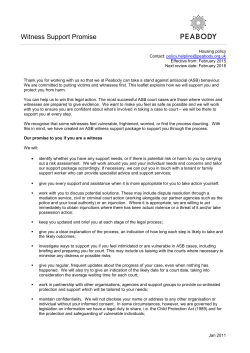 Peabody Witness Support Promise
