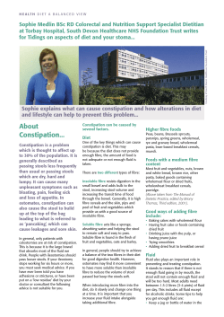 Constipation - the Colostomy Association