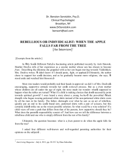 REBELLIOUS OR INDIVIDUALIST: WHEN THE APPLE FALLS FAR