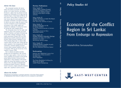 Economy of the Conflict Region in Sri Lanka - East