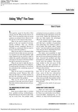 Asking "Why?" five times