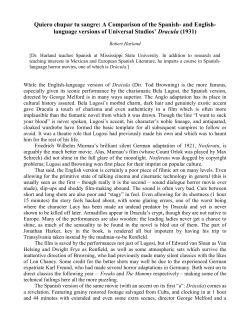 Quiero chupar tu sangre: A Comparison of the Spanish