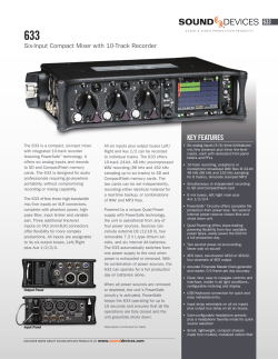 KEY FEATURES - Sound Devices
