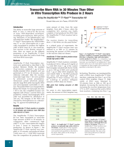 Transcribe More RNA in 30 Minutes Than Other In Vitro
