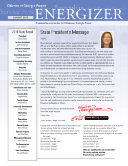 State President`s Message