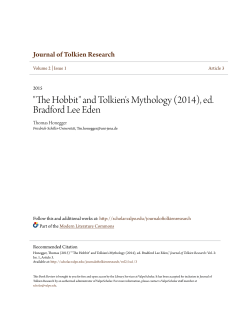 "The Hobbit" and Tolkien`s Mythology - ValpoScholar