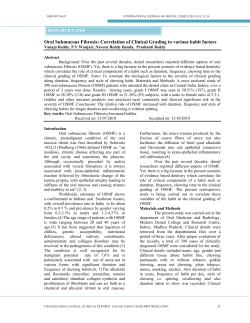 Oral Submucous Fibrosis: Correlation of Clinical Grading to various
