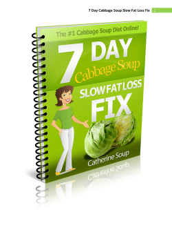 7 Day Cabbage Soup Slow Fat Loss Fix