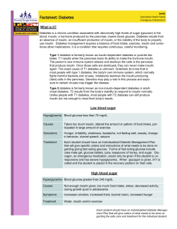 Diabetes Factsheet - Kennedy Krieger Institute
