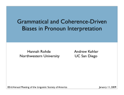 Grammatical and Coherence-Driven Biases in Pronoun Interpretation