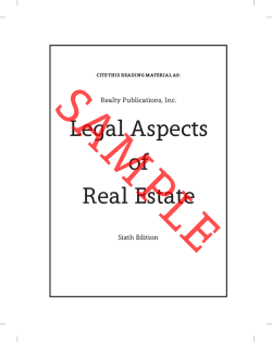 Legal Aspects of Real Estate