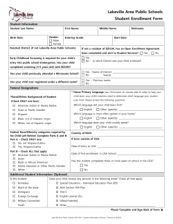 Lakeville Area Public Schools Student Enrollment Form