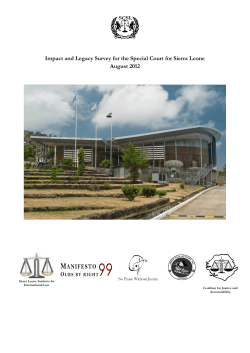 Impact and Legacy Survey for the Special Court for Sierra Leone