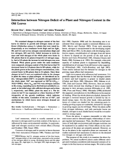 Interaction between Nitrogen Deficit of a Plant and Nitrogen Content