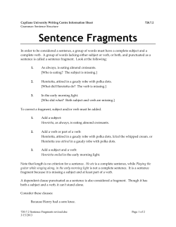 Capilano College Writing Centre Information Sheet 720.7.1
