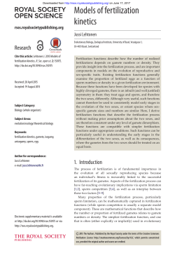 Models of fertilization kinetics