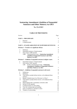Sentencing Amendment (Abolition of Suspended Sentences and