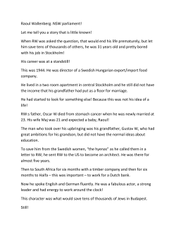 Speech: HE Sven-Olof Petersson, Ambassador of Sweden