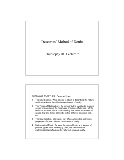 Descartes` Method of Doubt