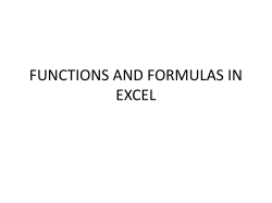 FUNCTIONS AND FORMULAS IN EXCEL