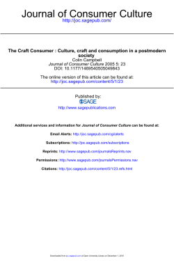 Journal of Consumer Culture
