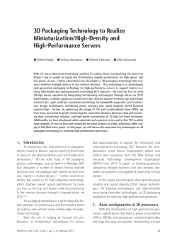 3D Packaging Technology to Realize Miniaturization/High