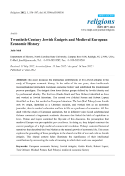 Twentieth-Century Jewish Émigrés and Medieval European