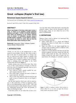 Great collapse (Kepler`s first law)