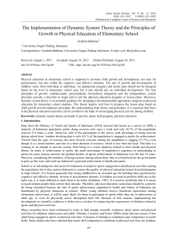 The Implementation of Dynamic System Theory and the Principles of