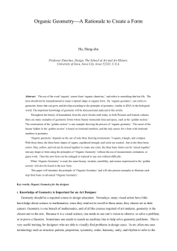 Organic Geometry -- A Rationale to Create a Form