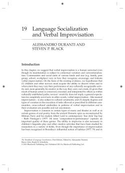 Language Socialization and Verbal Improvisation