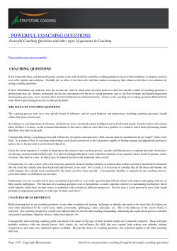 powerful coaching questions