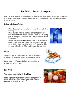 Nutrition - Worksop Dolphins