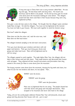 The story of Nian &ndash; story response activities