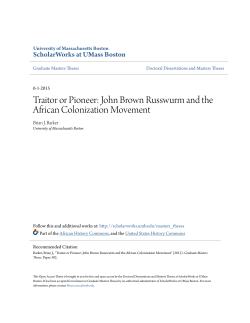 John Brown Russwurm and the African Colonization Movement
