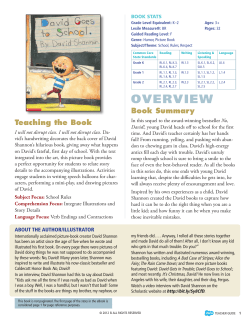 David Goes to School Storia Teaching Guide