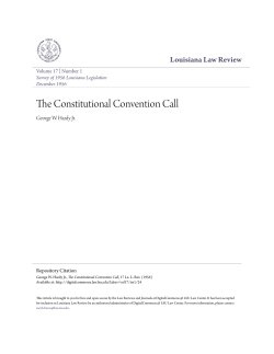 The Constitutional Convention Call