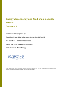 Energy dependency and food chain security