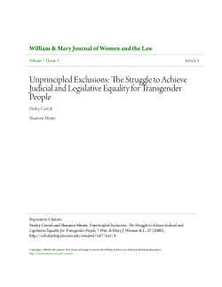 Unprincipled Exclusions: The Struggle to Achieve Judicial and
